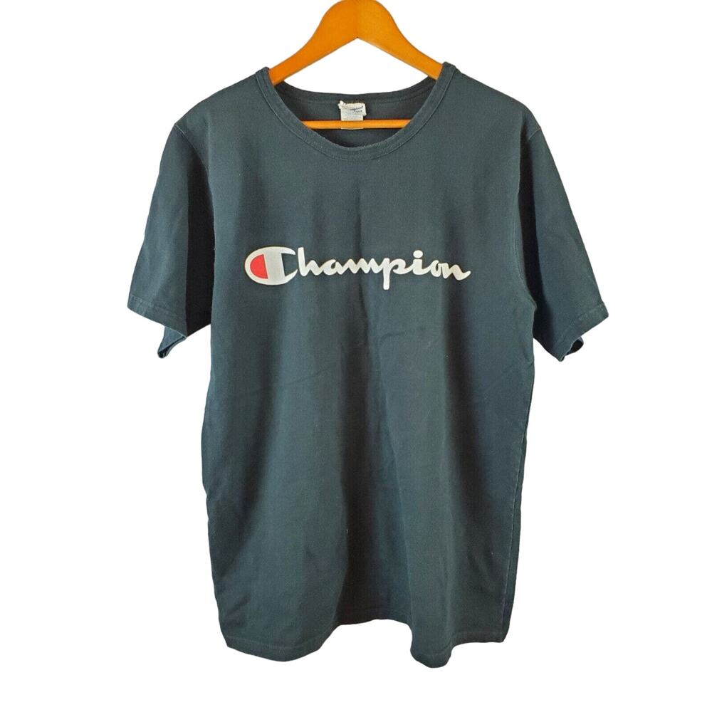 Champion Men's Vintage Reverse Weave Graphic Logo T-Shirt. Black. Size XL